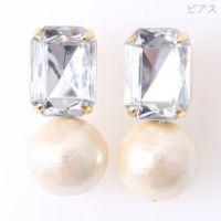 クラシカル スクエアクリスタル ピアスイヤリング Classical Square Crystal Pierce Earring Liala