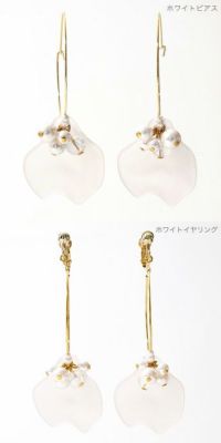 エアリアル パールフラワー フープ ピアスイヤリング Aerial Pearl Flower Hoop Pierce Earring Liala