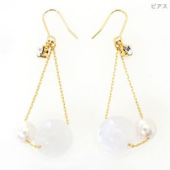 ホワイトチェリードロップ ピアスイヤリング White Cherry Drop Pierce Earring Liala