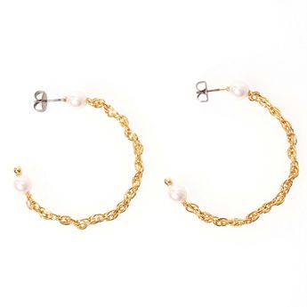 ファインチェーンフープ ピアス Fine Chain Hoop Pierce Earring Liala