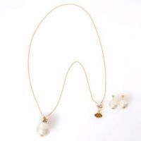 シンプルポイントパール セット ネックレス ピアス イヤリング Simple Point Pearl Necklace & Pierce Earring Set Liala