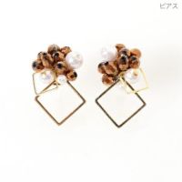 パールビーズ スクエア ピアスイヤリング Pearl Beads Square Pierce Earring Liala