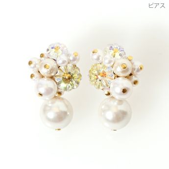 クリスタルフラワー ピアスイヤリング Crystal Flower Pierce Earring Liala