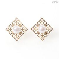 スクエア レース ピアスイヤリング Square Lace Pierce Earring Liala