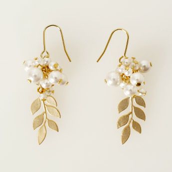 リーフ パール ピアス イヤリング Leaf Pearl Pierce Earring Liala