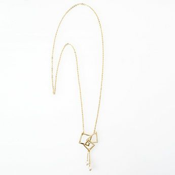 ダブル スクエア パール ネックレス Double Square Pearl Necklace Liala