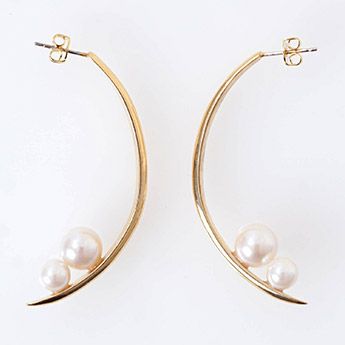 ムーン パール ピアス イヤリング Moon Pearl Pierce Earring Liala