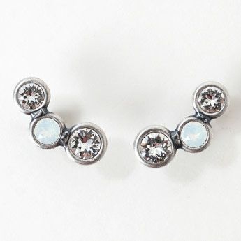 バイカラー ストーン ピアス イヤリング Bi color Stone Pierce Earring Liala