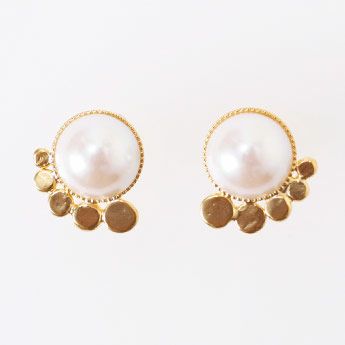 コイン パール ピアス イヤリング Coin Pearl Pierce Earring Liala