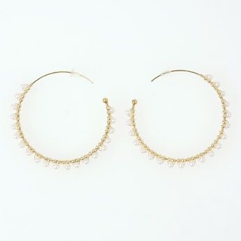 パール ラップ フープ ピアス イヤリング Pearl Wrap Hoop Pierce Earring Liala