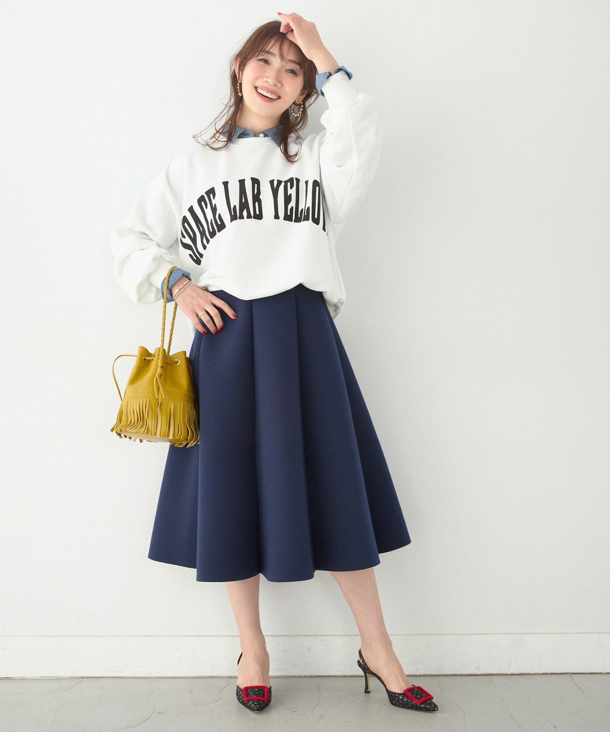 S/M/L 新色追加 上品 オールシーズン オケージョン フェニミン オフィス 大人可愛い ミディ丈 ジョイントスペース