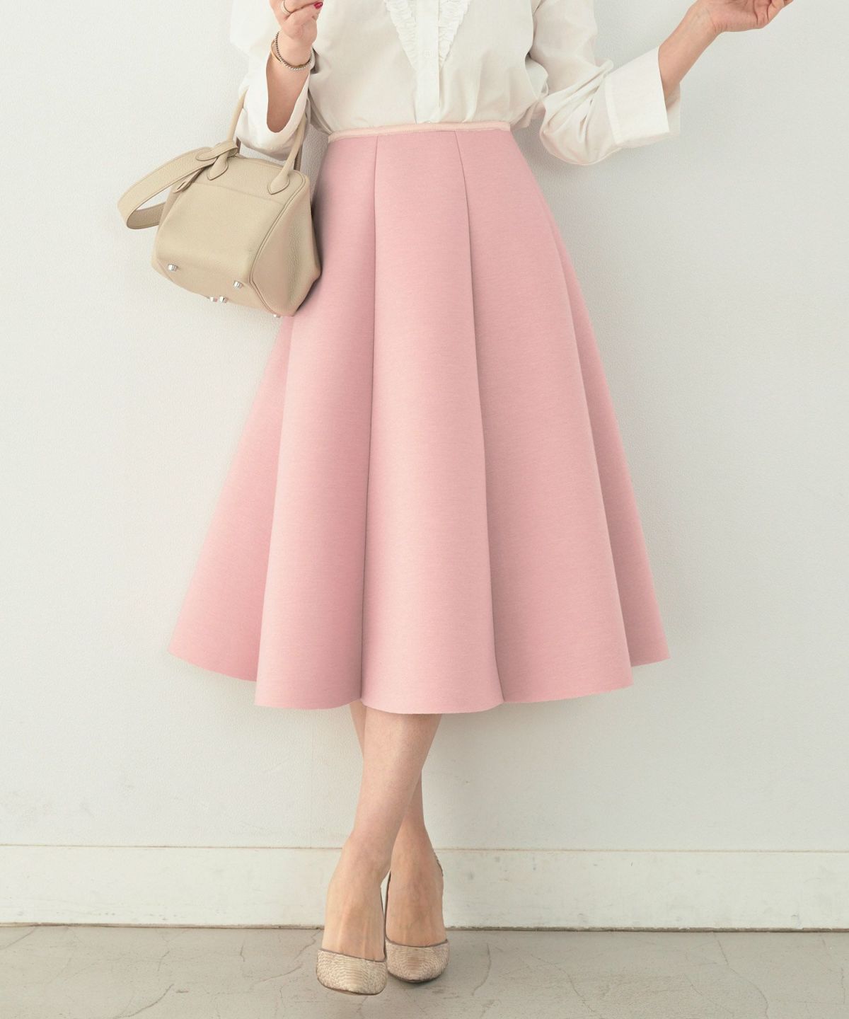 S/M/L 新色追加 上品 オールシーズン オケージョン フェニミン オフィス 大人可愛い ミディ丈 ジョイントスペース