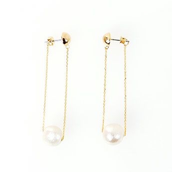 パール コネクト チェーン ピアス Pearl Connect Chain Pierce Liala