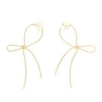 リボン ポイント パール ピアス イヤリング Ribbon Point Pearl Pierce Earring Liala