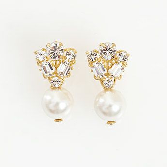 クリスタル パール ドロップ ピアス イヤリング Crystal Pearl Drop Pierce Earring Liala