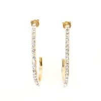 クリスタル カーブ フープ ピアス Crystal Curve Hoop Pierce Earring Liala