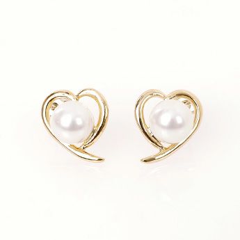 ハート フレーム パール ピアス イヤリング Heart Frame Pearl Pierce Earring Liala