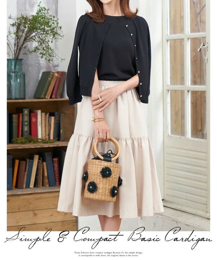 レディース/トップス/ニット/カーディガン/チャーム付き/7分袖/羽織り/ショート丈/セットアップ対応商品/S/M/ホワイト/ピンク/ブルー/イエロー/ネイビー/ブラック/