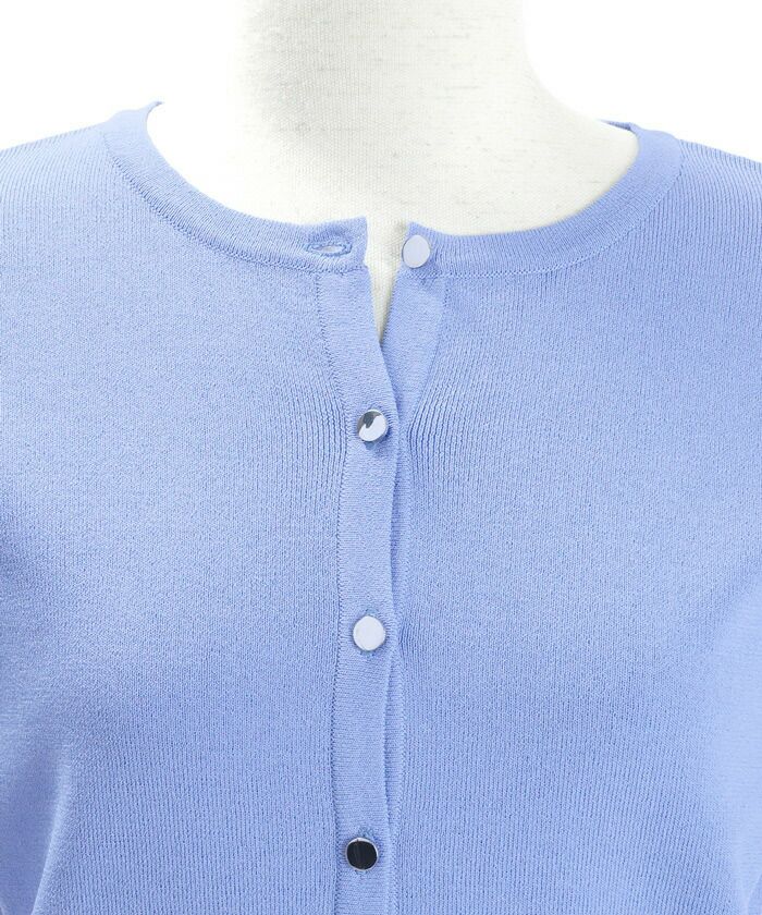 レディース/トップス/ニット/カーディガン/チャーム付き/7分袖/羽織り/ショート丈/セットアップ対応商品/S/M/ホワイト/ピンク/ブルー/イエロー/ネイビー/ブラック/