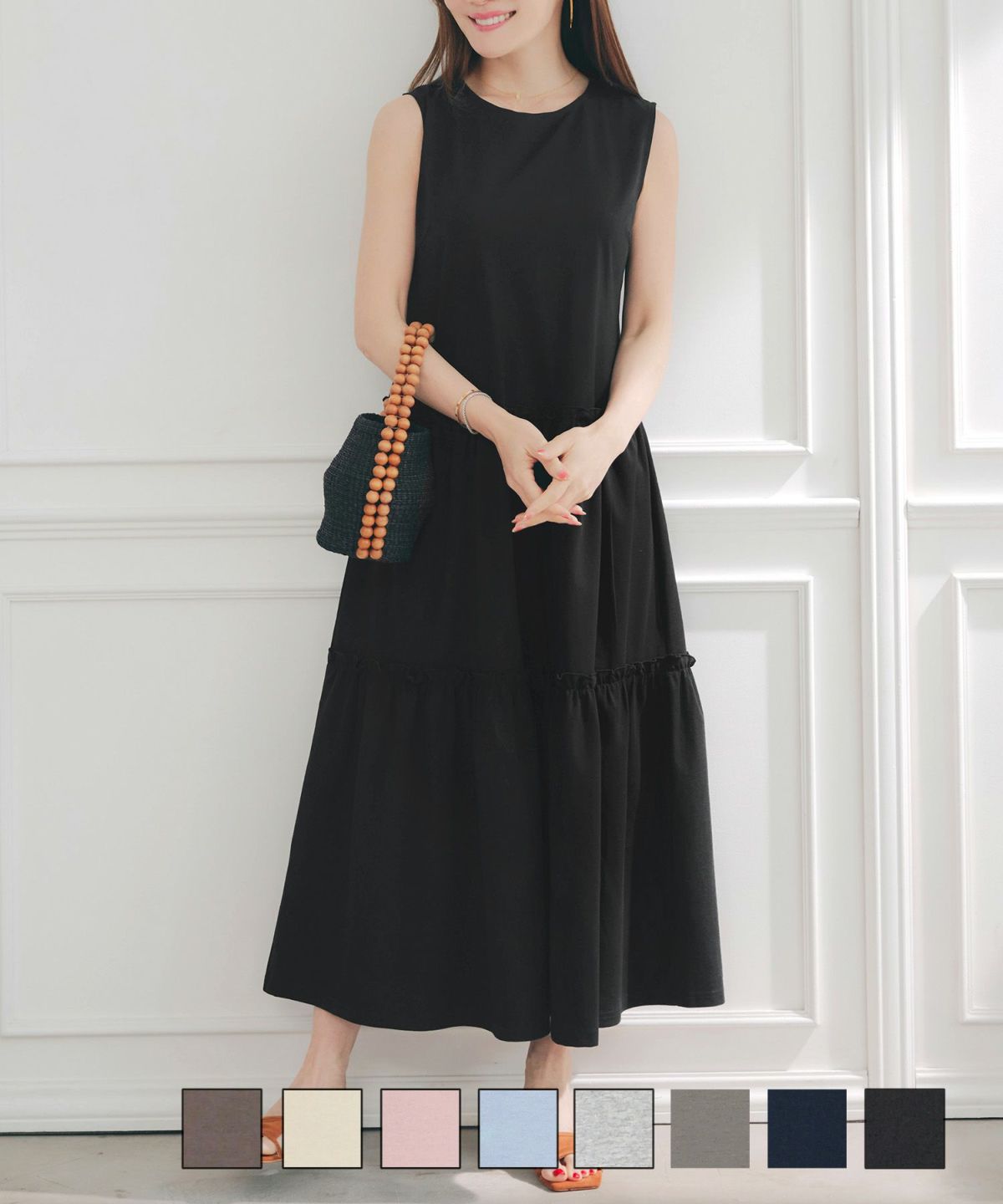 ワンピースロング丈ティアードLiala×PG