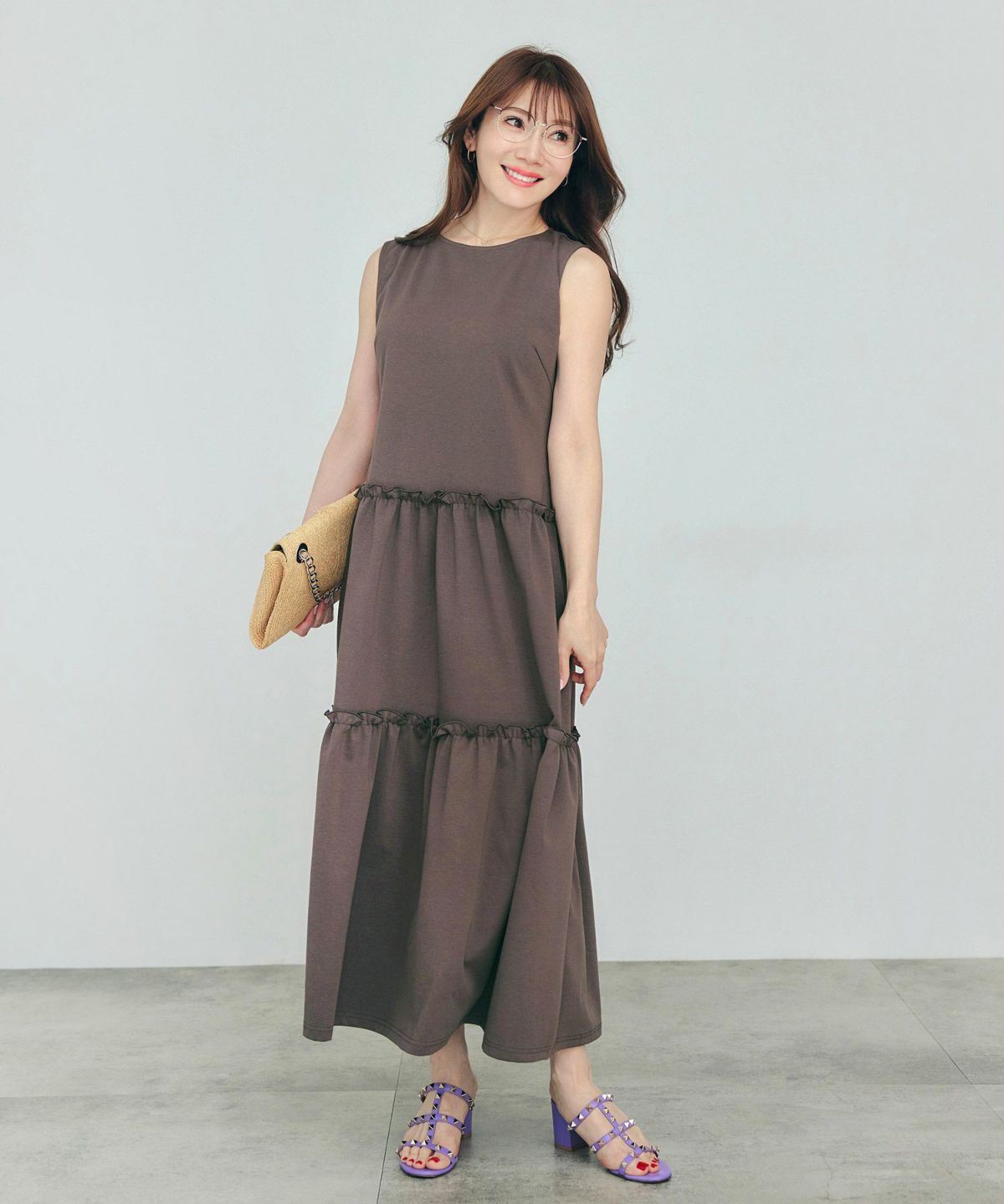 新色追加手洗い可無地夏コーデフェミニン骨ストマタニティルームリゾートロングおしゃれ大人可愛いカジュアル着痩せ抜け感フリル