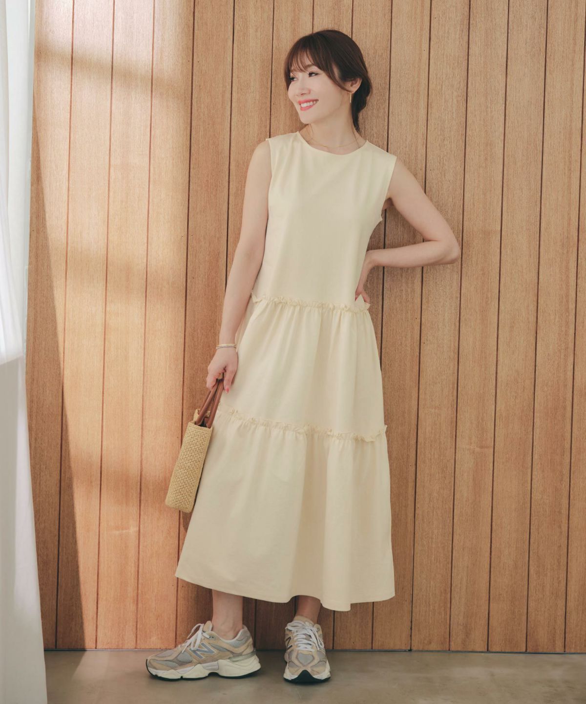 新色追加手洗い可無地夏コーデフェミニン骨ストマタニティルームリゾートロングおしゃれ大人可愛いカジュアル着痩せ抜け感フリル