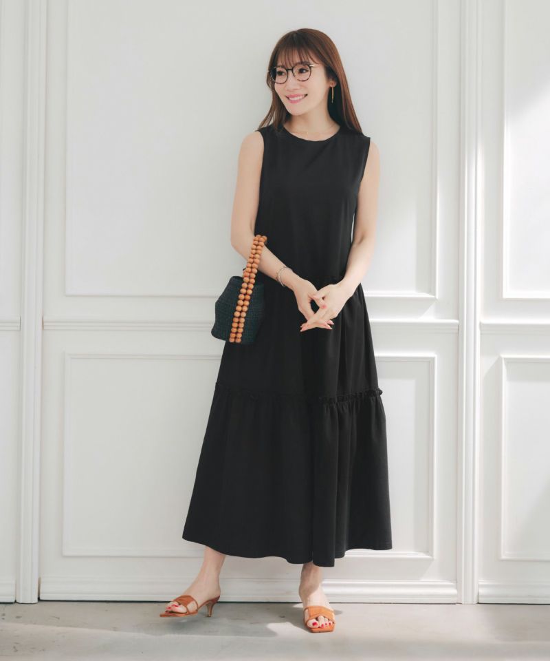 新色追加手洗い可無地夏コーデフェミニン骨ストマタニティルームリゾートロングおしゃれ大人可愛いカジュアル着痩せ抜け感フリル