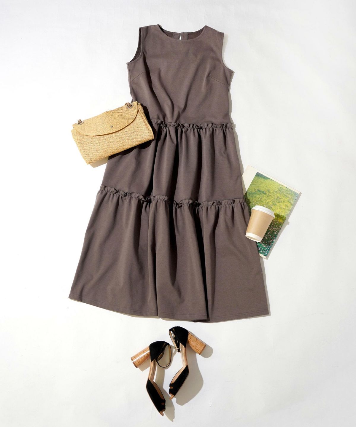 新色追加手洗い可無地夏コーデフェミニン骨ストマタニティルームリゾートロングおしゃれ大人可愛いカジュアル着痩せ抜け感フリル