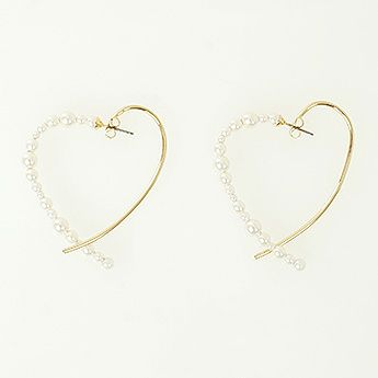 パール ハート フープ ピアス Pearl Heart Hoop Pierce