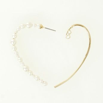 パール ハート フープ ピアス Pearl Heart Hoop Pierce