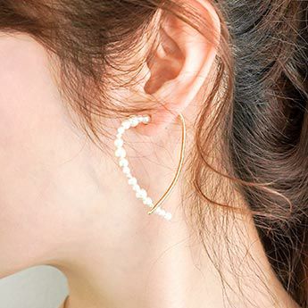 パール ハート フープ ピアス Pearl Heart Hoop Pierce