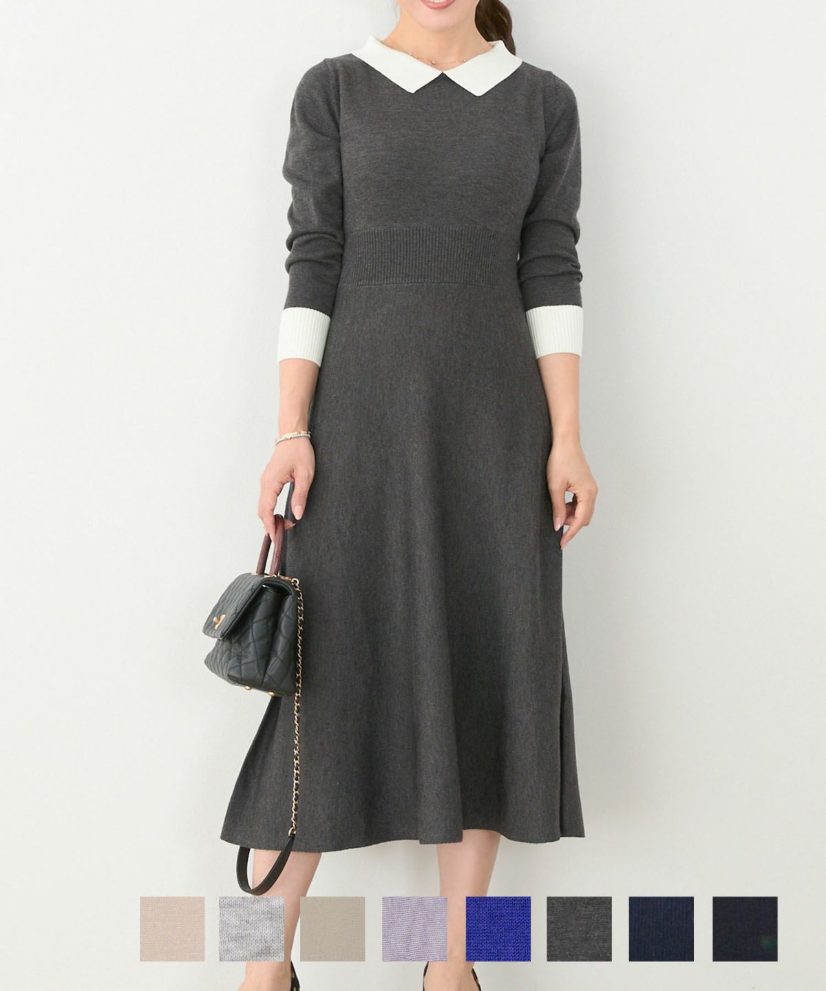 襟付き ニット ワンピース Liala×PG