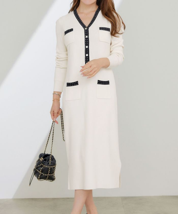 手洗い可 レディース 長袖 秋冬春 長袖 可愛い 上品 きれいめ オフィス 色 フェミニン ジョイントスペース