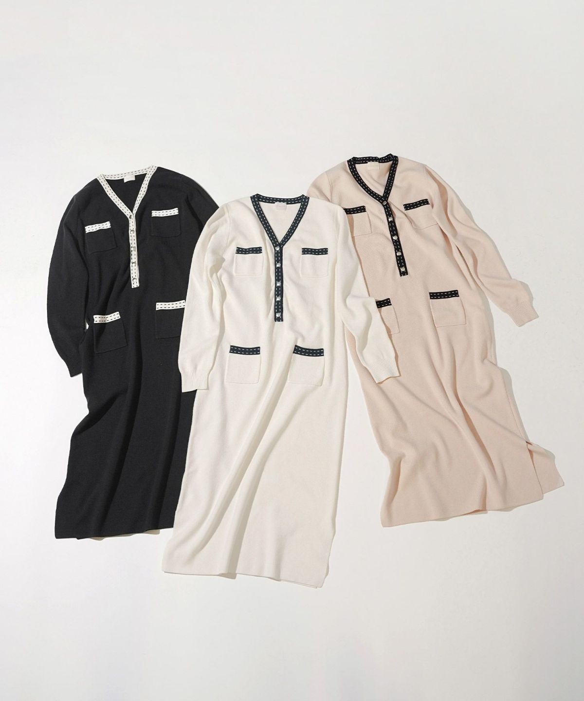 手洗い可 レディース 長袖 秋冬春 長袖 可愛い 上品 きれいめ オフィス 色 フェミニン ジョイントスペース