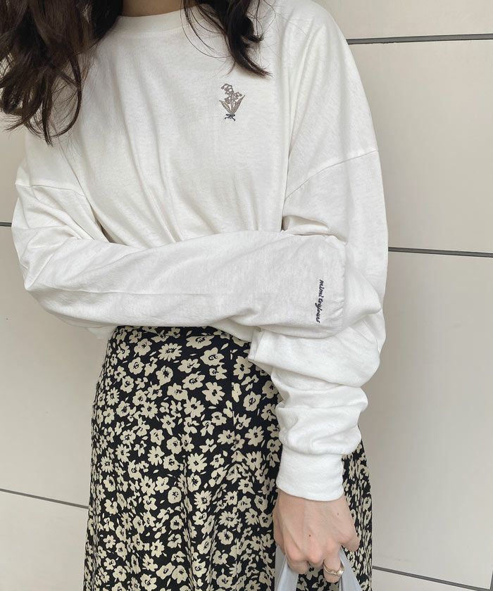 Tシャツ ロング フラワー 刺繍 Mimi Toujours 全4色 Mtj512 03 2 Tシャツ ロング フラワー 刺繍 Mimi Toujours 全4色 Mtj512 03 2