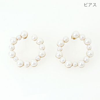 クロス リング ピアス イヤリング Cross Ring Pierce Earring