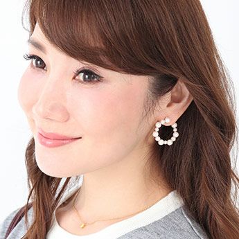 クロス リング ピアス イヤリング Cross Ring Pierce Earring