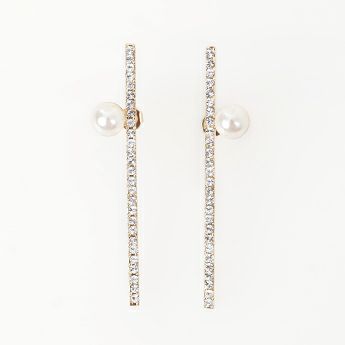 ライン クリスタル ピアス イヤリング Line Crystal Pierce Earring