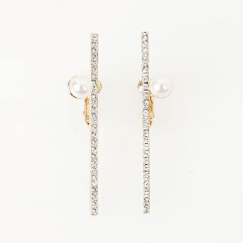 ライン クリスタル ピアス イヤリング Line Crystal Pierce Earring