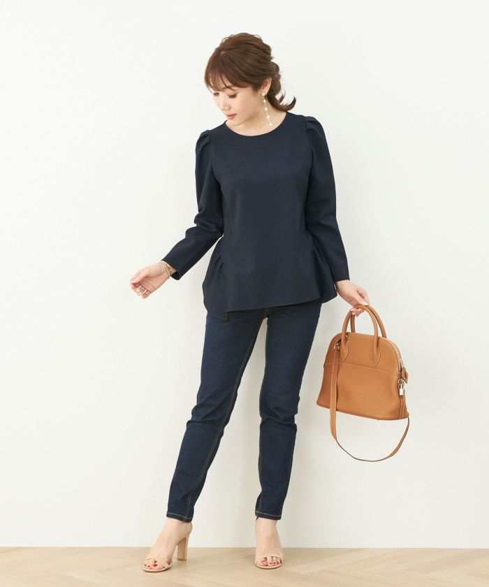 新色追加日本製手洗い可トップスレディース長袖オフィスかわいいきれいめおしゃれ春白黒アンチピリングジョイントスペース