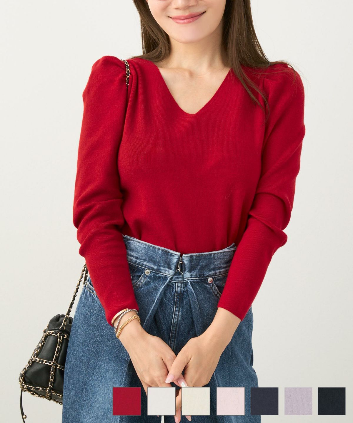 VネックタックスリーブニットLiala×PG