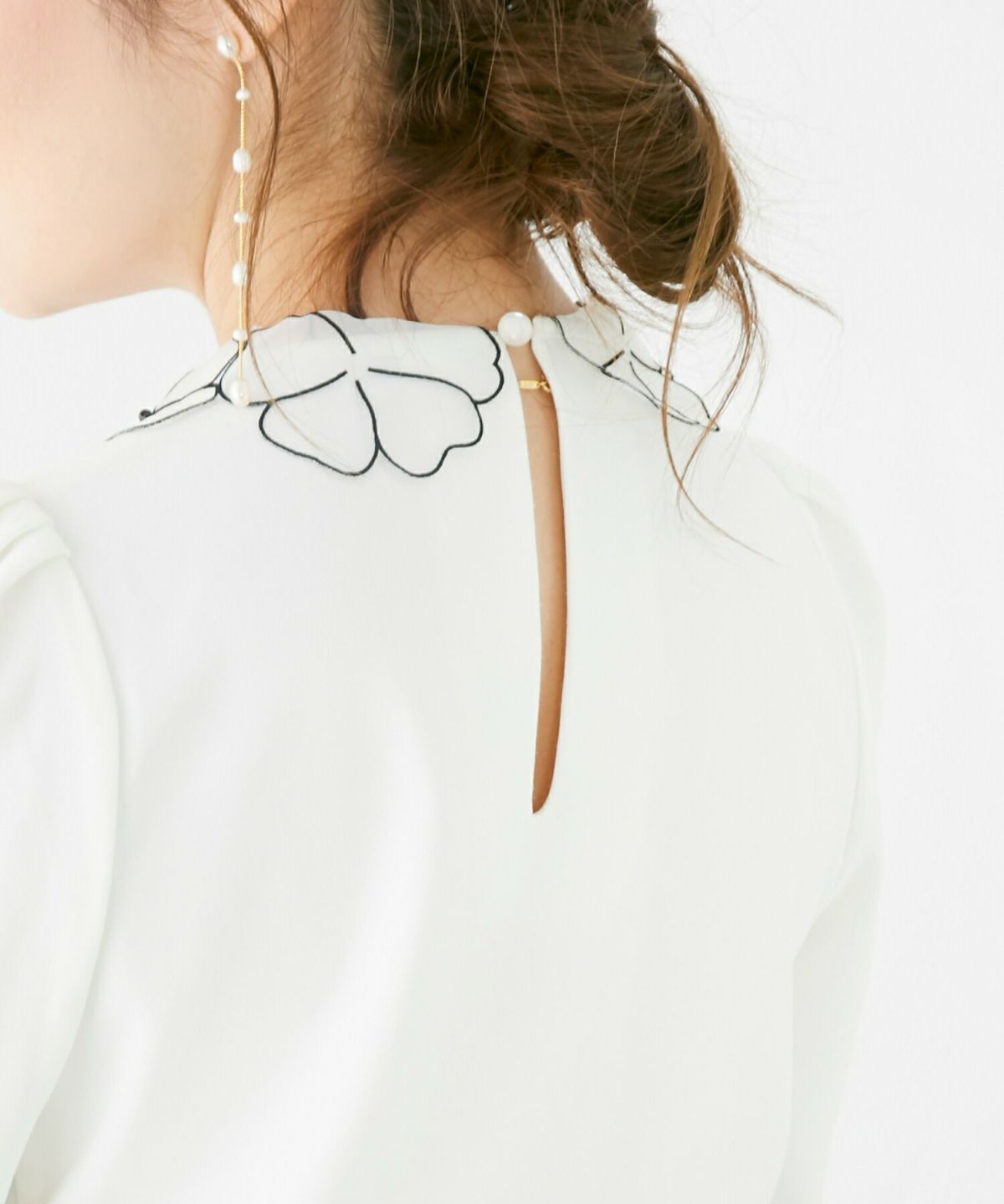 新色追加/newcolor/背涙開き/ストーン付き/イレヘム/9分袖/パフ袖/フラワー