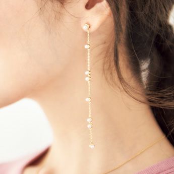 タイニー パール ロング ピアス イヤリング Tiny Pearl Long Pierce Earring