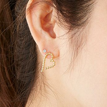 ハート スタッズ ピアス イヤリング Heart Studs Pierce Earring