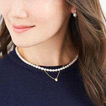 淡水パール シンプル ネックレス Baroque Pearl Necklace