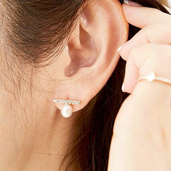 淡水パール T ピアス Freshwater Pearl T Pierce