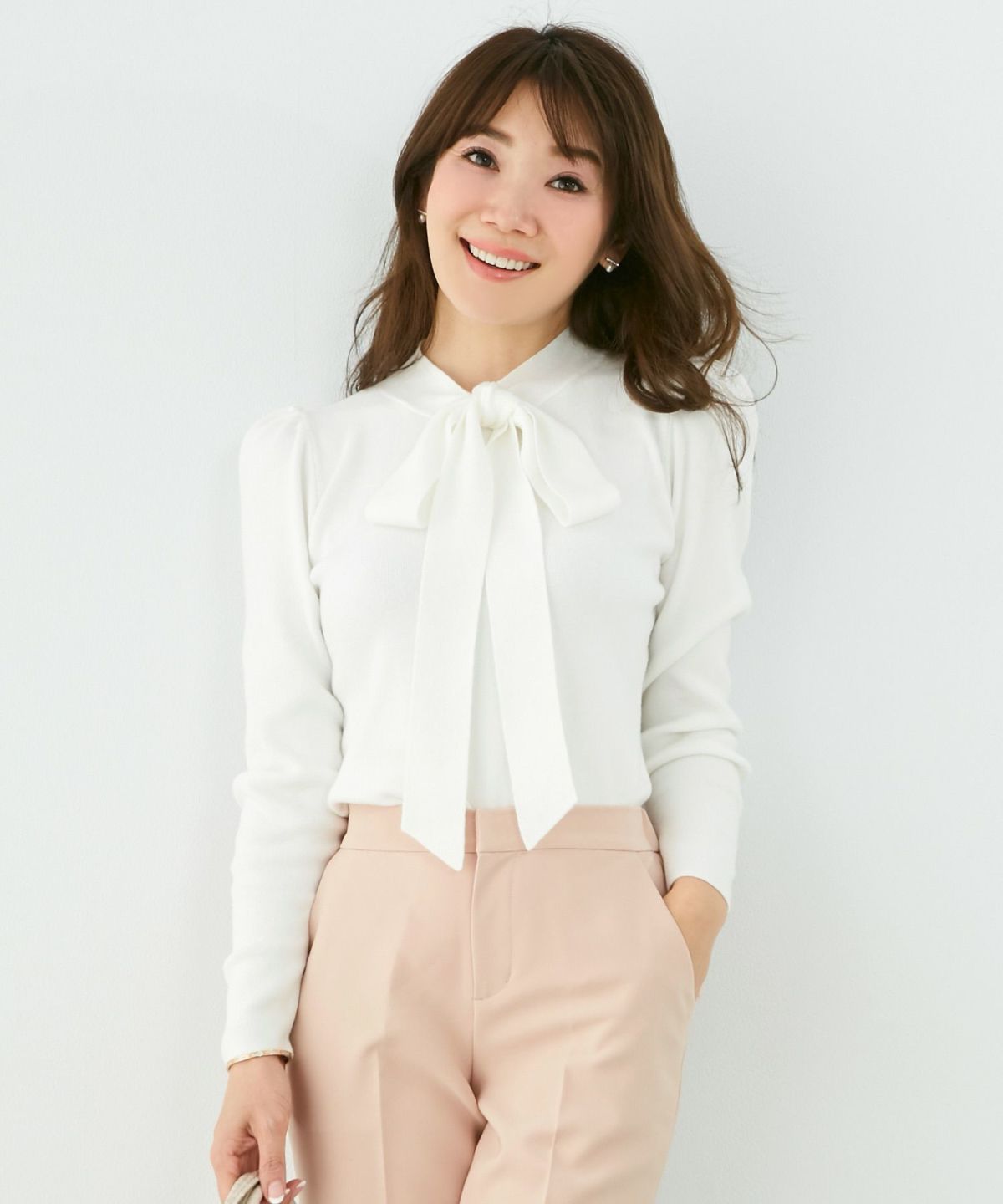 新色追加 手洗い可 トップス レディース かわいい オフィス きれいめ バイカラー 白黒 上品 ジョイントスペース