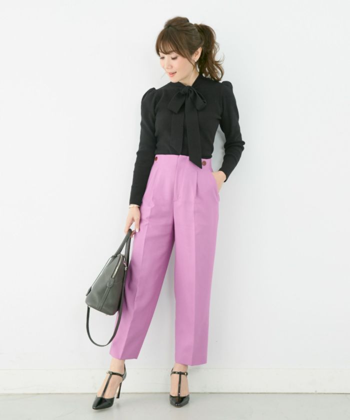 新色追加 手洗い可 トップス レディース かわいい オフィス きれいめ バイカラー 白黒 上品 ジョイントスペース