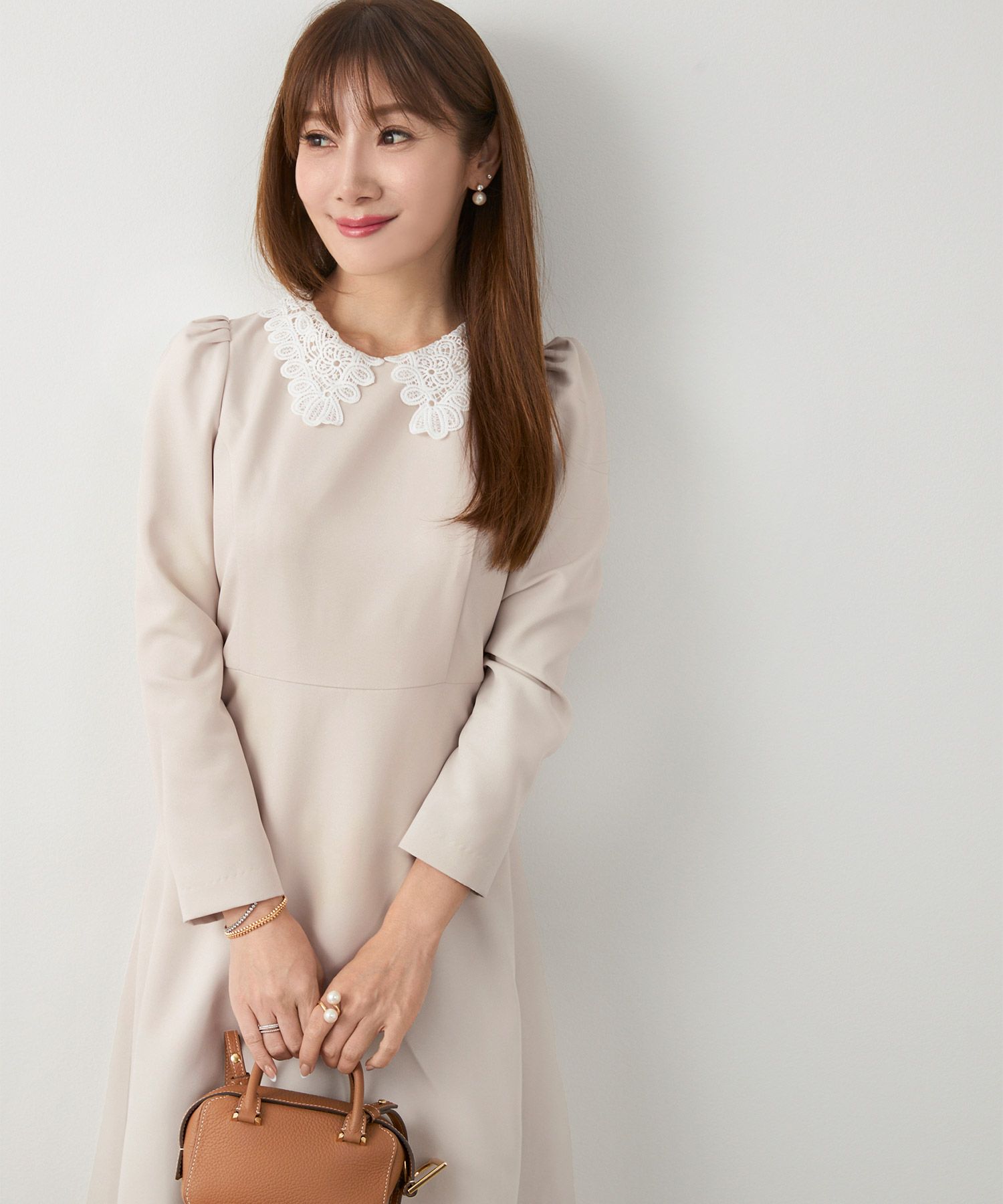 新色追加 S/M/L 長袖 ミモレ丈 フェニミン 上品 お呼ばれ オケージョン 卒入学式 オフィス 大人可愛い ジョイントスペース