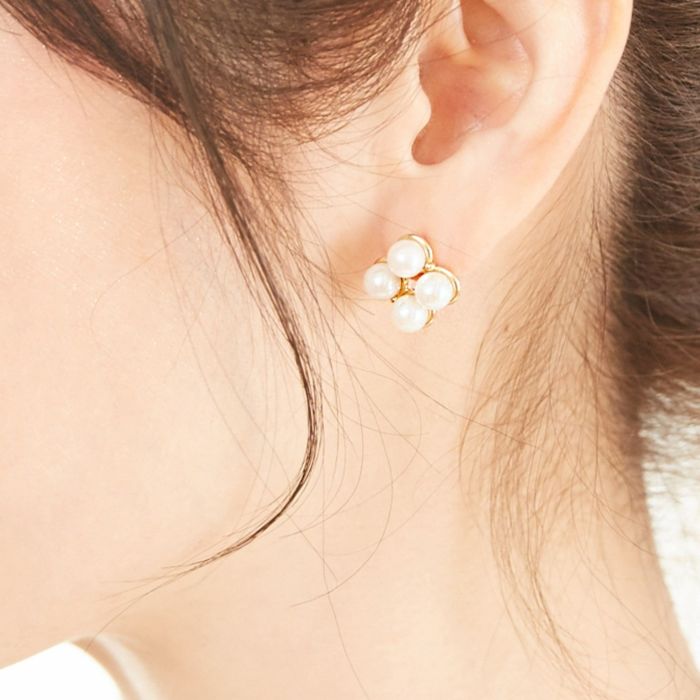 クローバー パール ピアス イヤリング Clover Pearl Pierce Earring